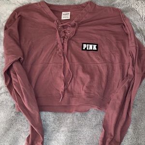 PINK long sleeved crop